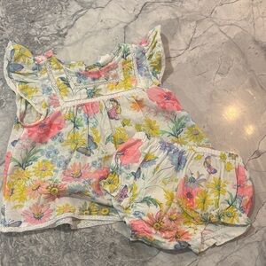 GAP Baby Linen- Cotton Floral Ruffle Set